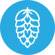 Hop icon blue background