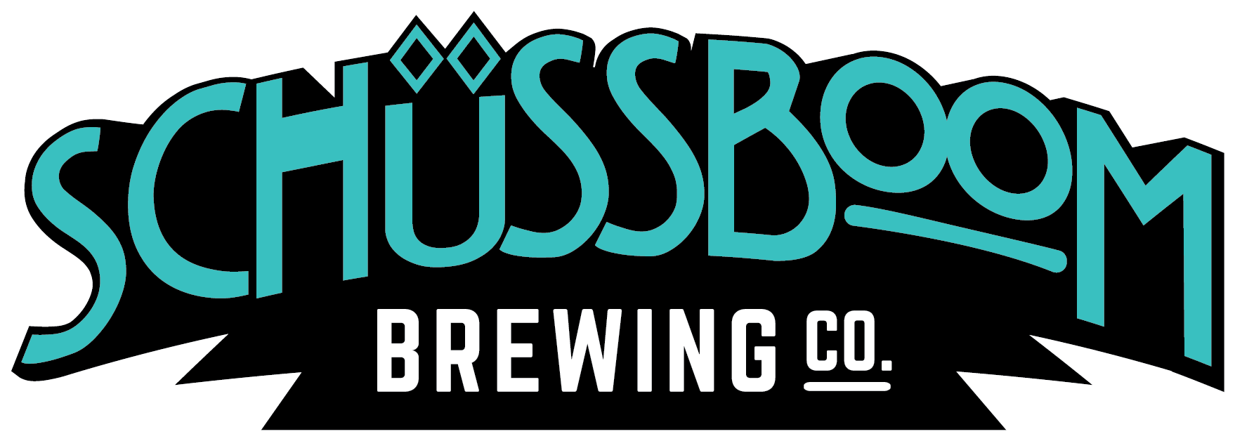 Schussboom Brewing Logo - Wordmark - Black and Blue